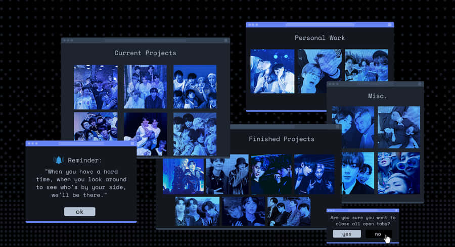 Cybercore Desktop Organization Wallpaper