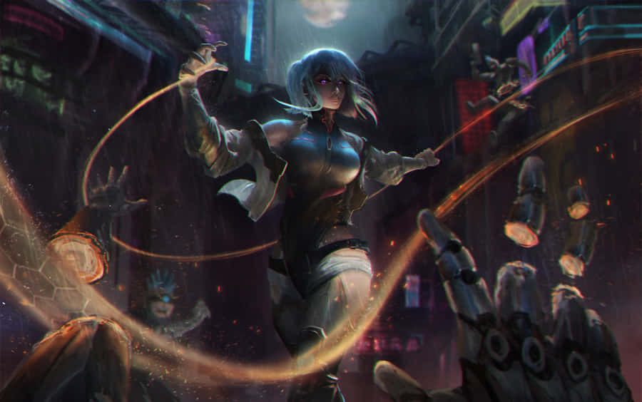 Cyberpunk Edgerunner Magic Circle Wallpaper