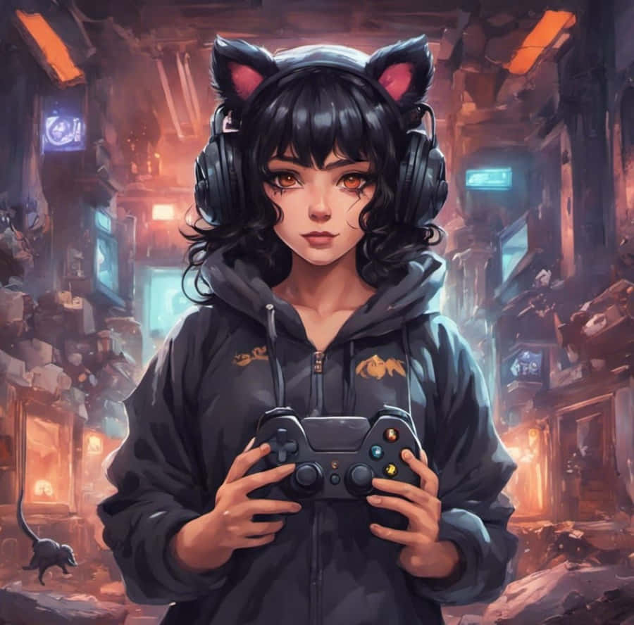 Cyberpunk Gamer Girl Pfp Wallpaper