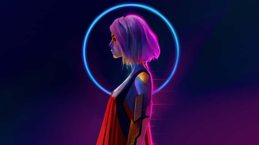 Cyberpunk Neon Glow Portrait Wallpaper