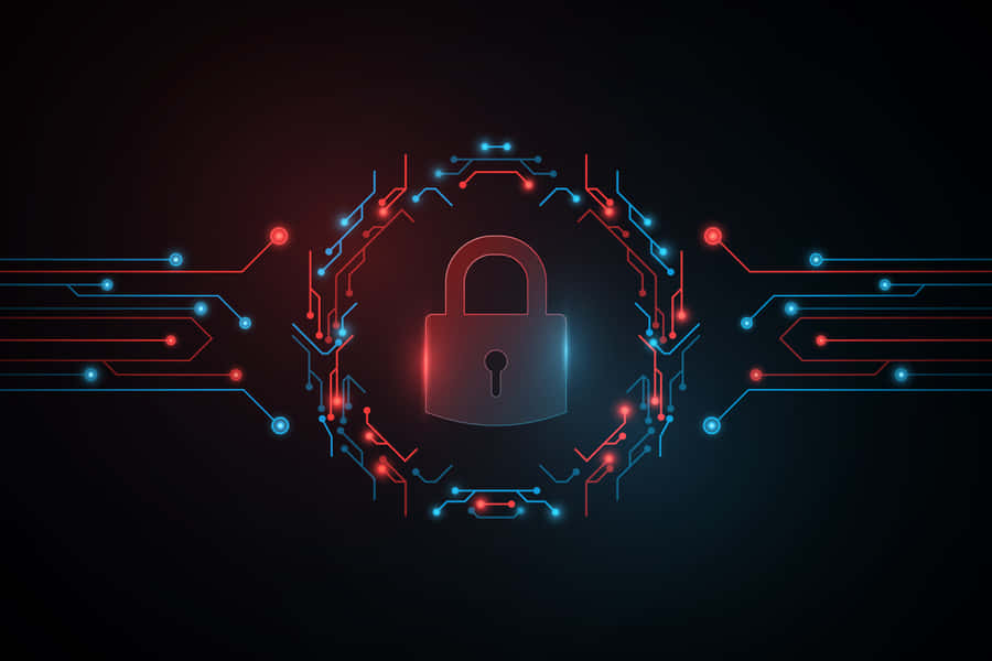 Cybersecurity Lock Circuit Design Wallpaper