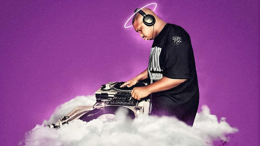 D J Screw Mixing Vinyl Wallpaper