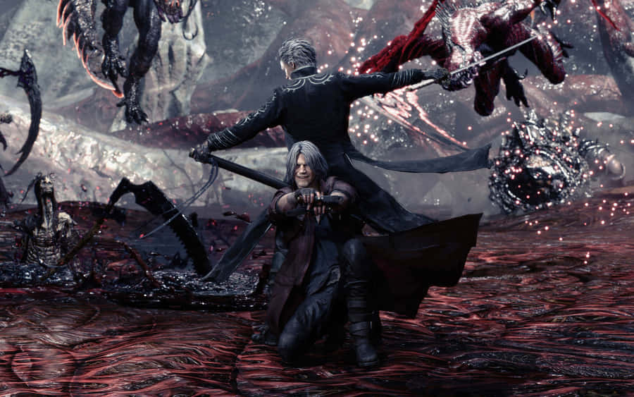 D M C5 Epic Battle Scene Wallpaper