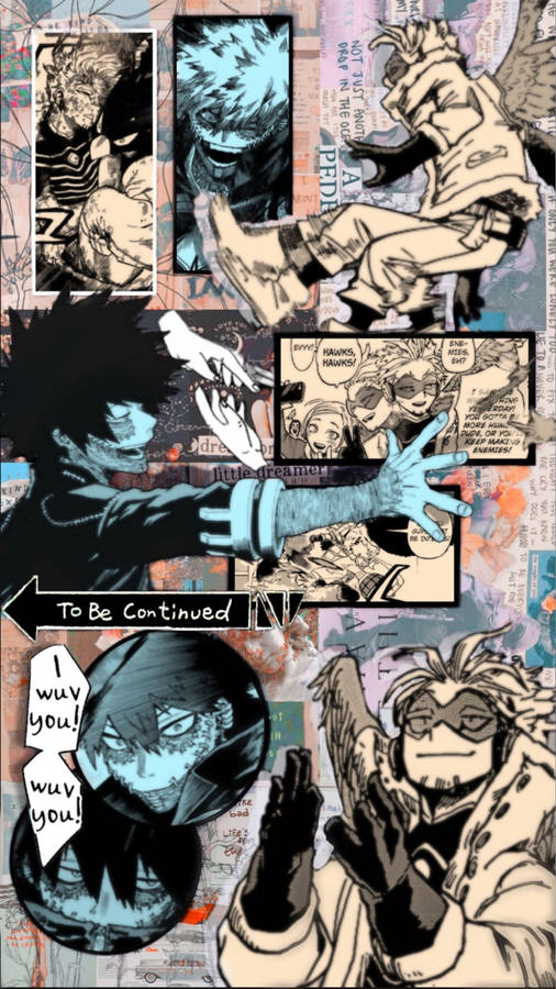 Dabi Colored Manga Scenes Aesthetic Wallpaper
