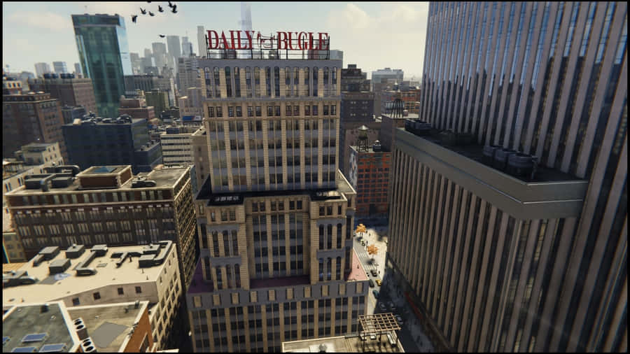 Daily Bugle Building Skyline Wallpaper