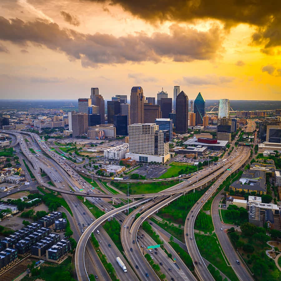 Dallas Skyline At Dusk Wallpaper