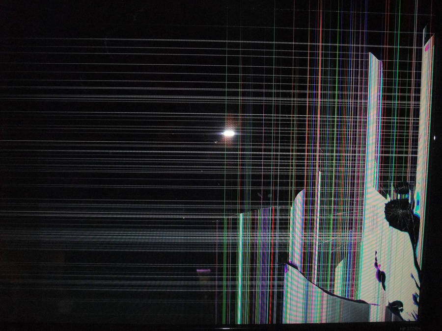 Damaged 4k Television Displaying Colorful Lines Wallpaper