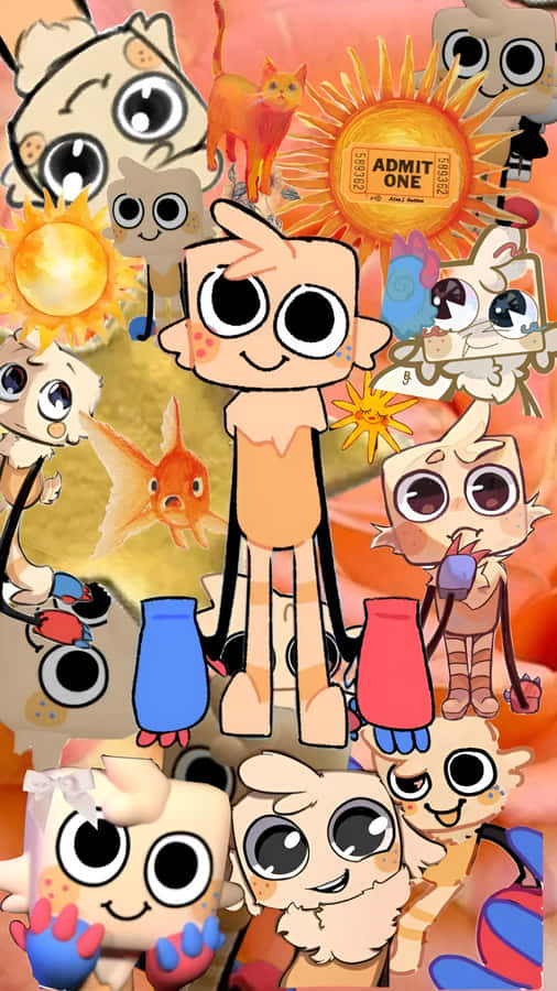 Dandys World Characters Collage Wallpaper