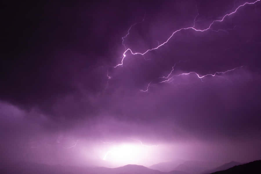 Dangerously Beautiful Purple Lightning Wallpaper