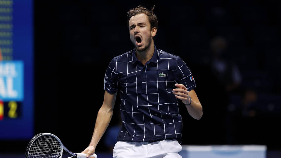 Daniil Medvedev Shouting Victoriously Wallpaper