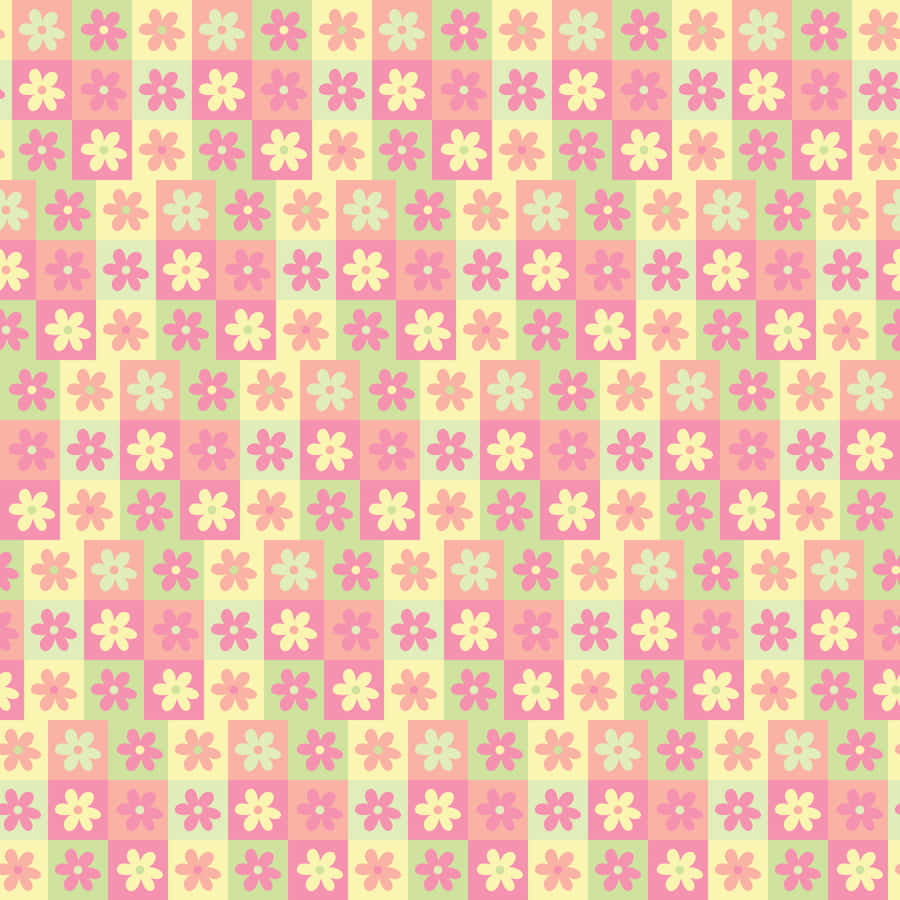Danish Aesthetic Yellow Pink Flowers Wallpaper