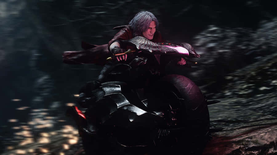 Dante Riding Motorcycle Wallpaper