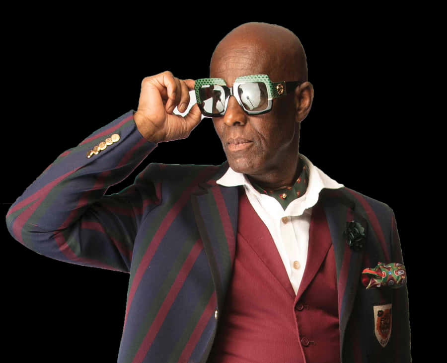 Dapper Dan Holding His Signature Sunglasses Wallpaper