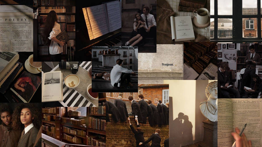 Dark Academia French Aesthetic Wallpaper