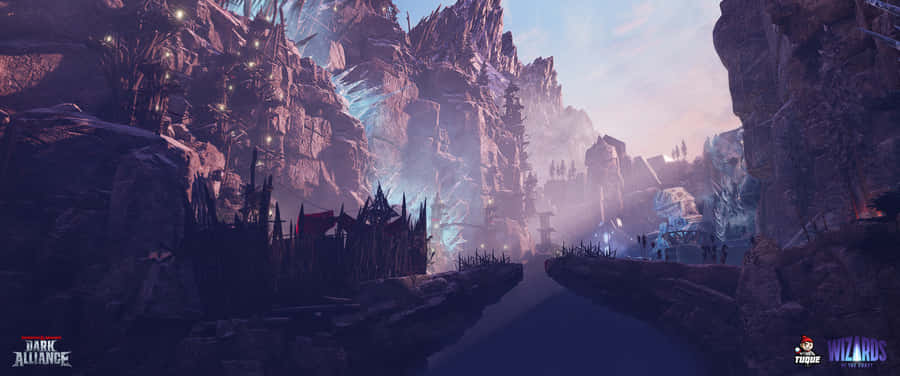 Dark Alliance - Epic Warriors Fighting In The Heat Of Battle Wallpaper