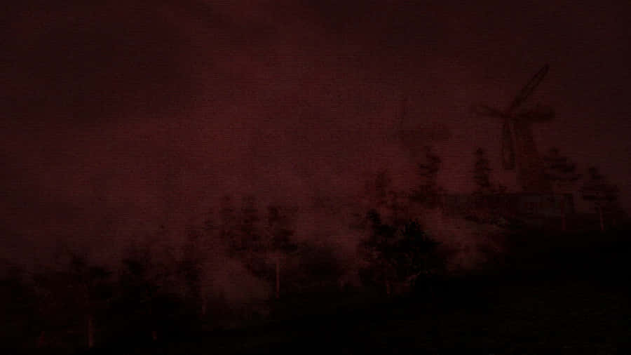 Dark And Eerie Forest Path Wallpaper