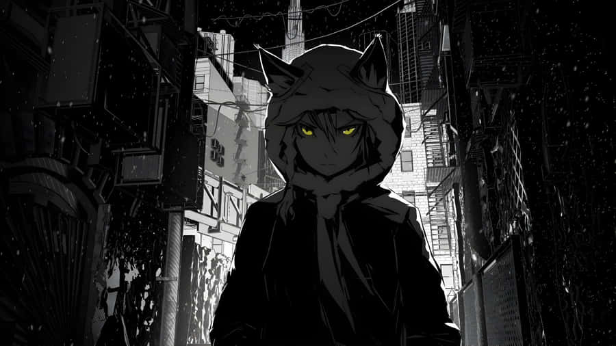 Dark Anime Cat Hood Wallpaper