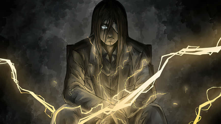 Dark Anime Villain With Lightning Wallpaper