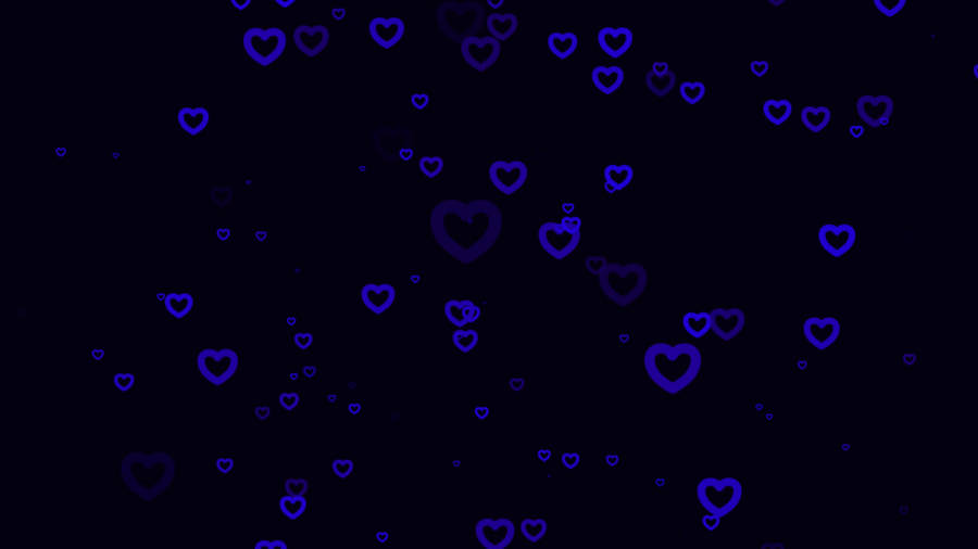 Dark Blue Heart Pattern Wallpaper