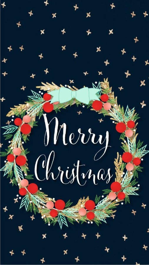 Dark Blue Merry Christmas Iphone Wallpaper