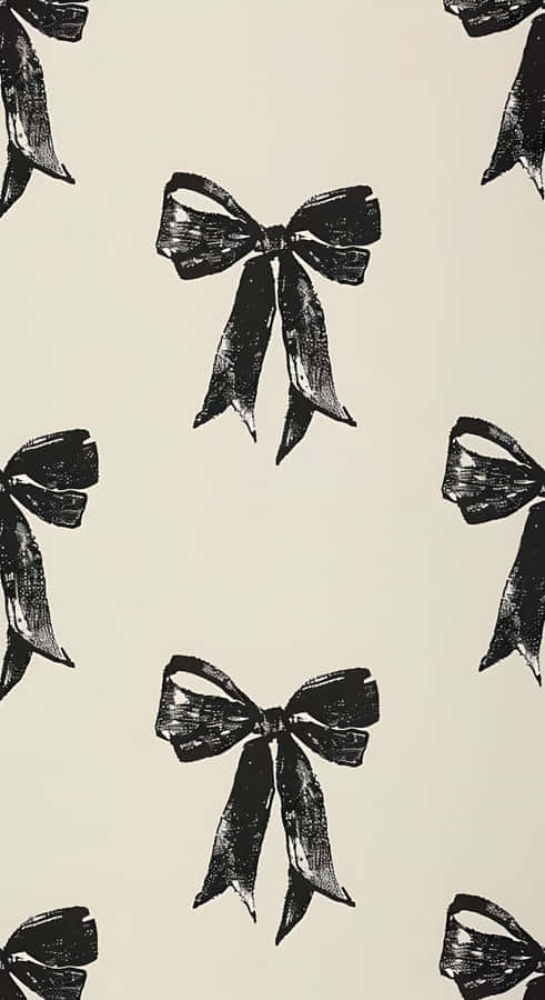Dark Coquette Bow Pattern Wallpaper