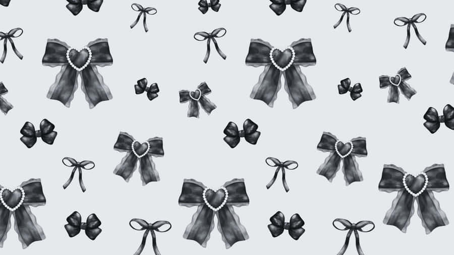 Dark Coquette Bow Pattern Wallpaper