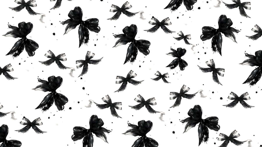 Dark Coquette Bow Pattern Wallpaper