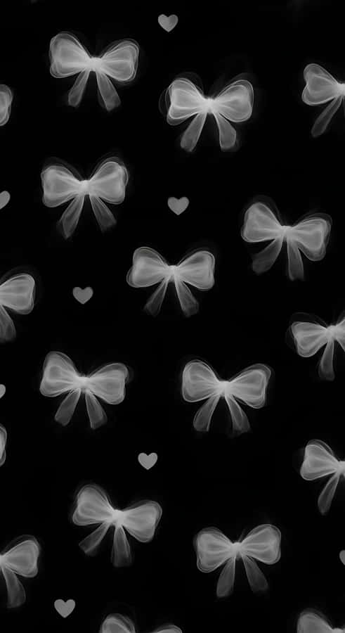 Dark Coquette Bows Pattern Wallpaper