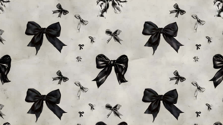 Dark Coquette Bows Pattern Wallpaper