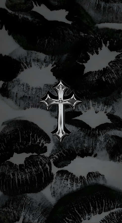 Dark Coquette Cross Lips Wallpaper