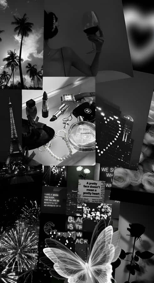 Dark Coquette Moodboard Wallpaper