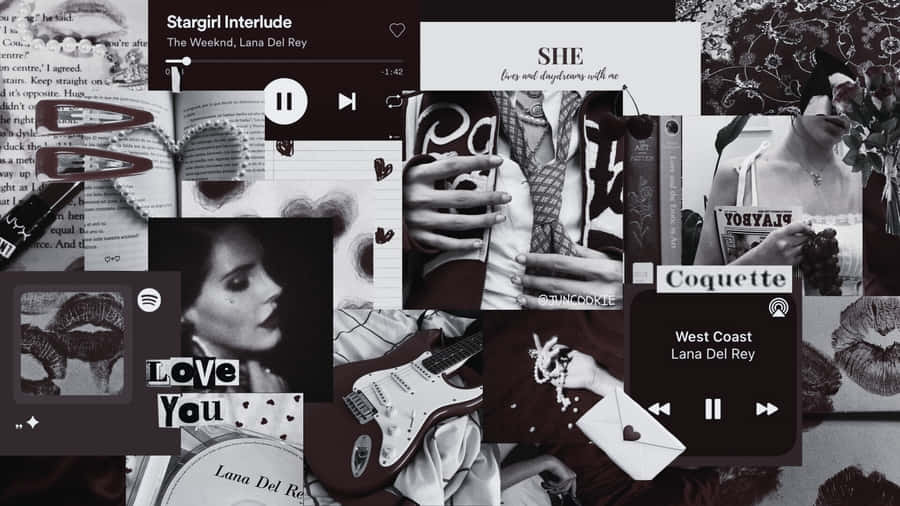 Dark Coquette Moodboard Wallpaper