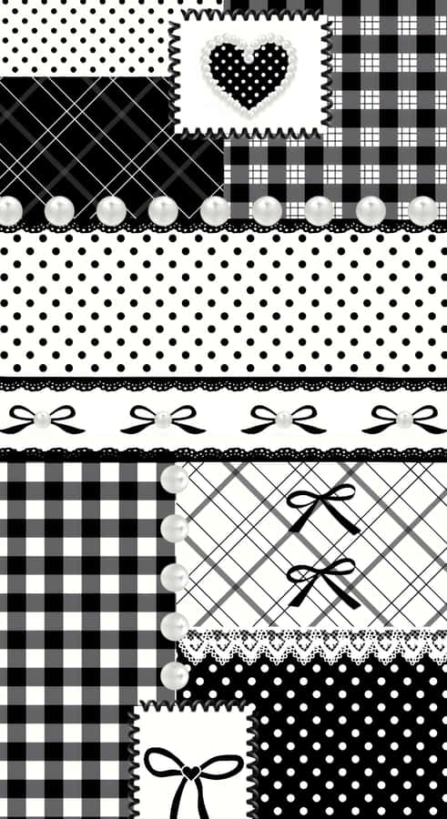 Dark Coquette Patchwork Design Wallpaper