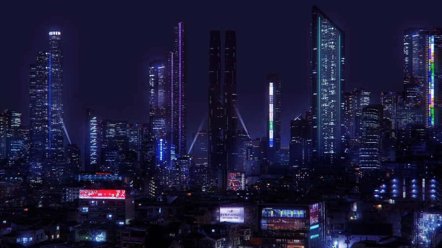 Dark Cyberpunk Cityscape Wallpaper