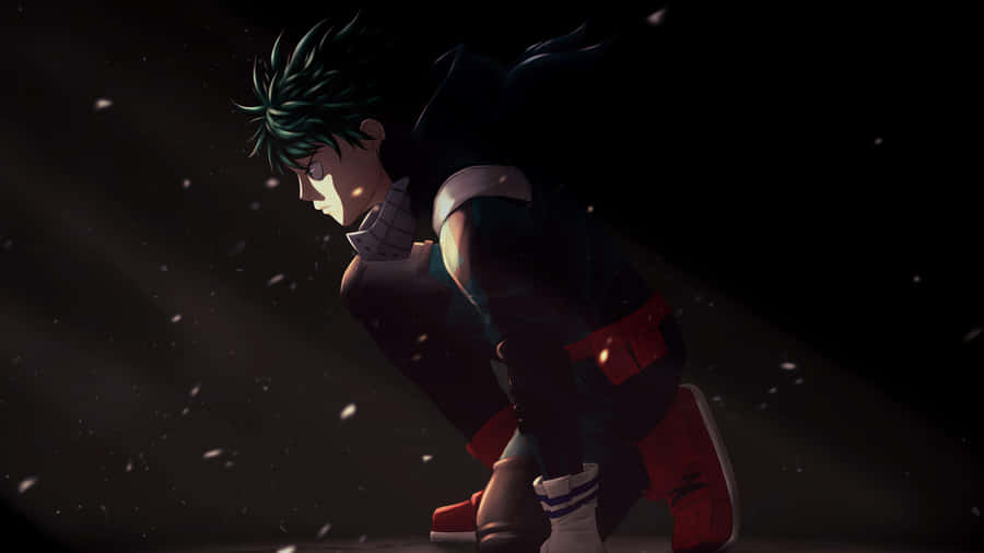 Dark Deku Brooding Pose Wallpaper