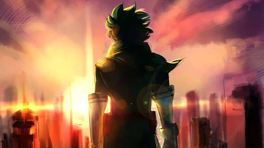 Dark Deku Watching Sunset Wallpaper