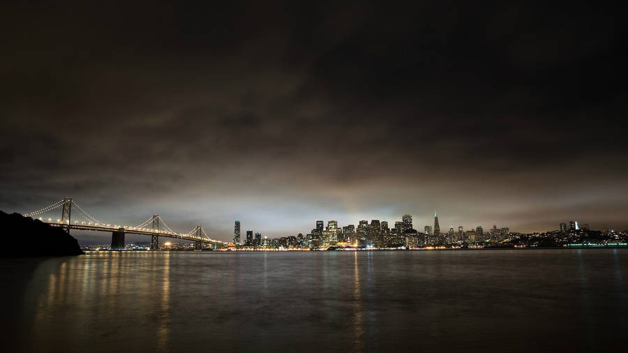 Dark Desaturated San Francisco Skyline Wallpaper