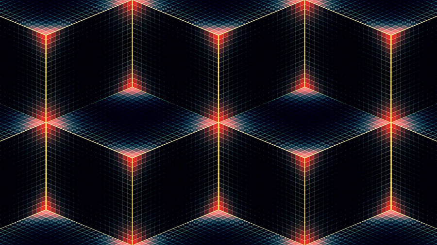 Dark Diamond Cubes Pattern Wallpaper