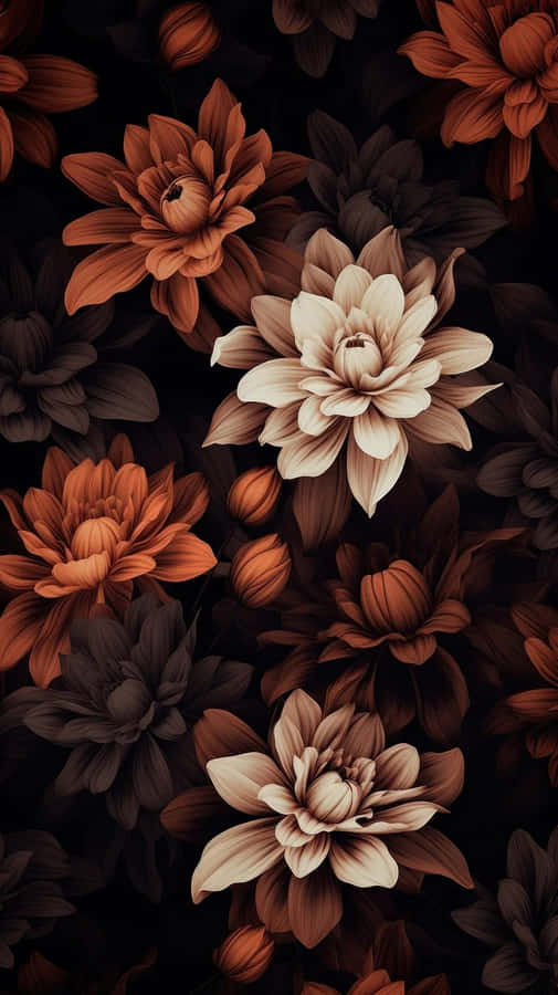 Dark_ Floral_ Elegance_ Background Wallpaper