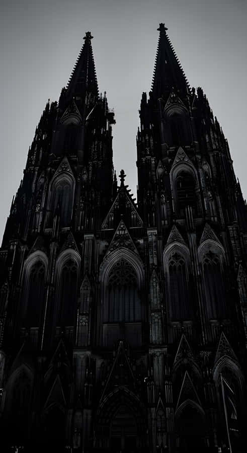 Dark Gothic Cathedral Silhouette Wallpaper