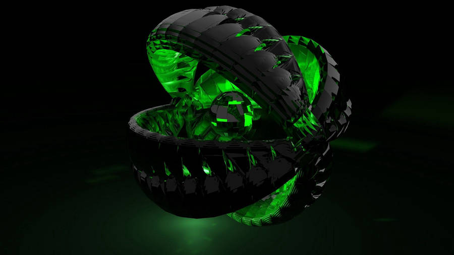 Dark Green 3d Ball Abstract Wallpaper