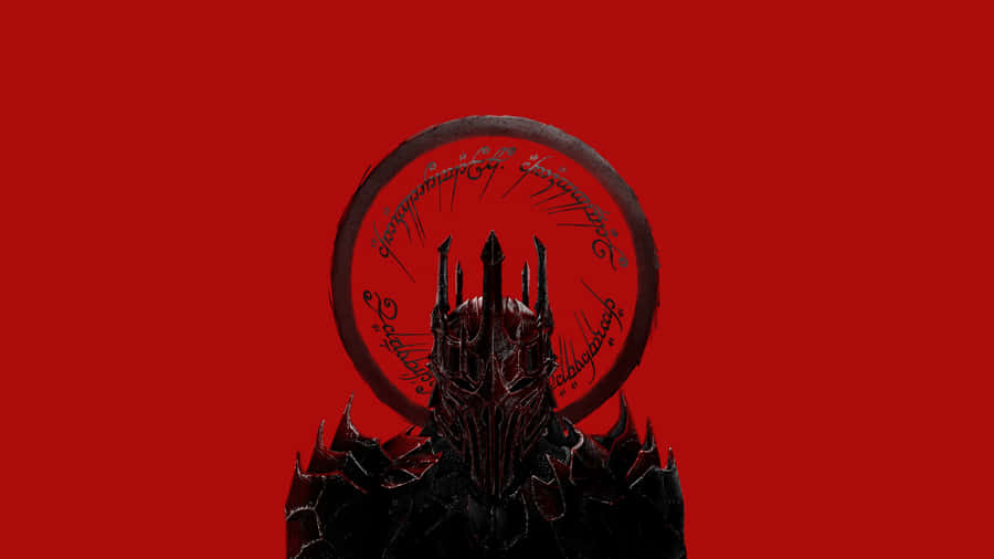 Dark Lord Sauron Red Backdrop Wallpaper