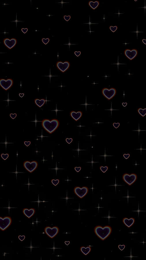 Dark Love Heart Pattern Wallpaper