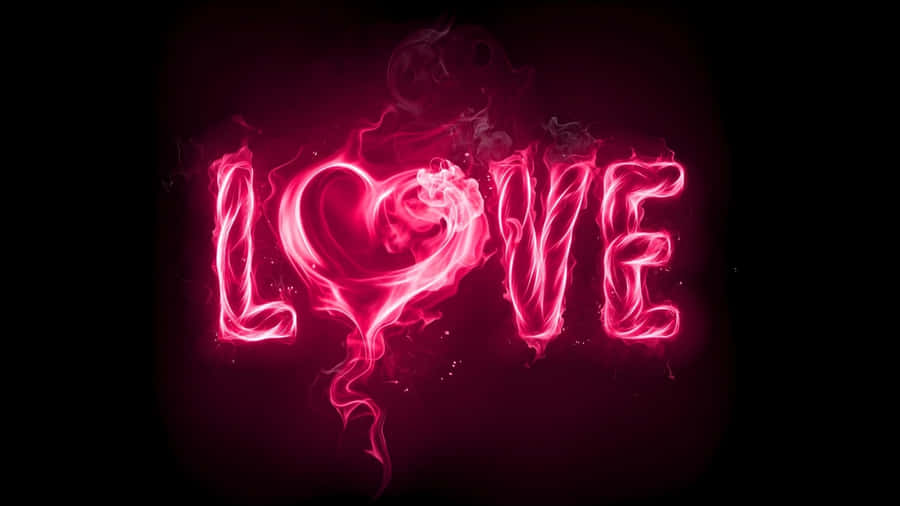 Dark Love Neon Heart Wallpaper