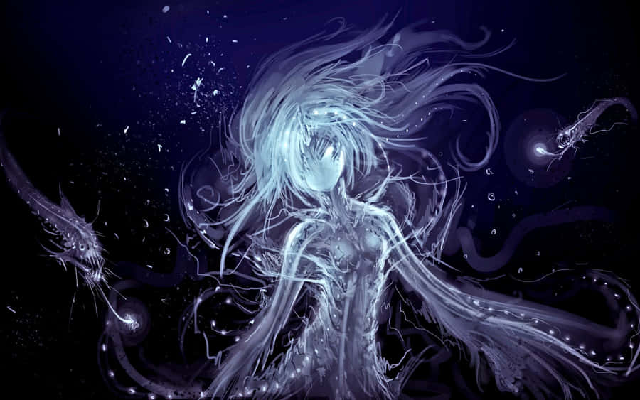 Dark Magic Sorcerer Casting A Fiery Spell Wallpaper