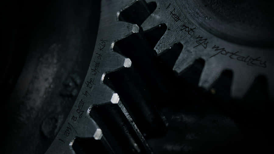 Dark Mechanical Gears Closeup Wallpaper