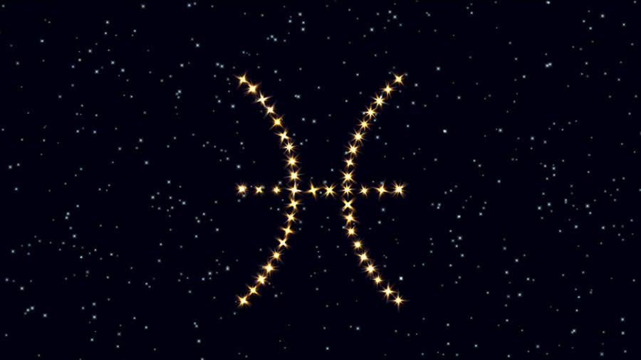 Dark Pisces Zodiac Symbol Wallpaper
