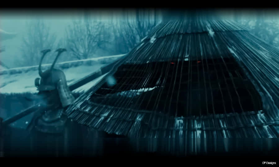 Dark Samurai Guarding A Hut Wallpaper