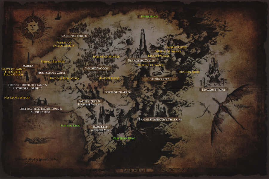 Dark Souls I I Game Map Wallpaper
