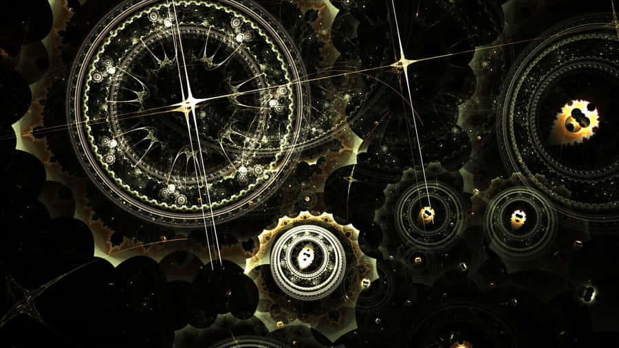 Dark Steampunk Mechanical City Scape Wallpaper